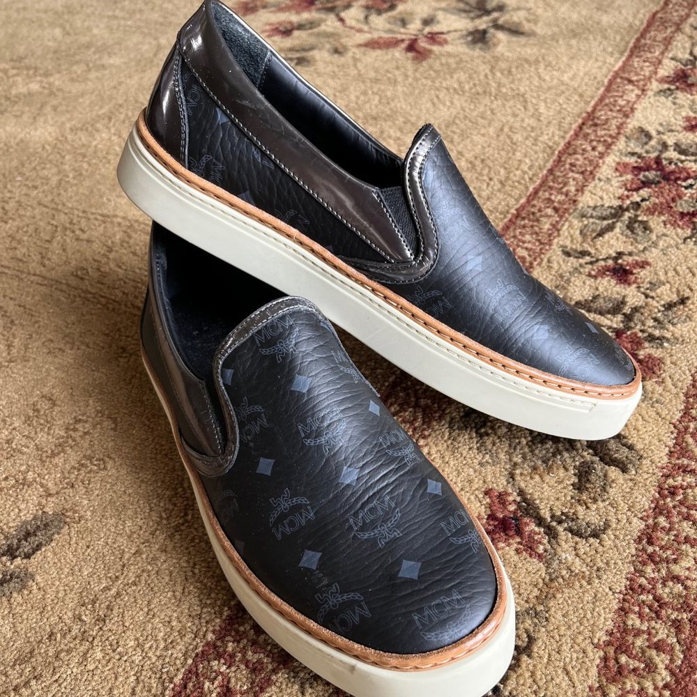 MCM Cognac Visetos Slip on Sneakers size 7 (38)